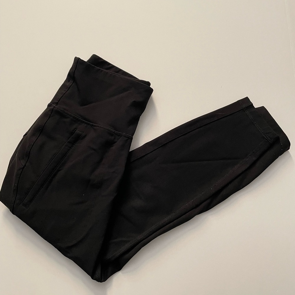 Old Navy Active Pants Women's Black Running Leggings Size XS Petite Compression